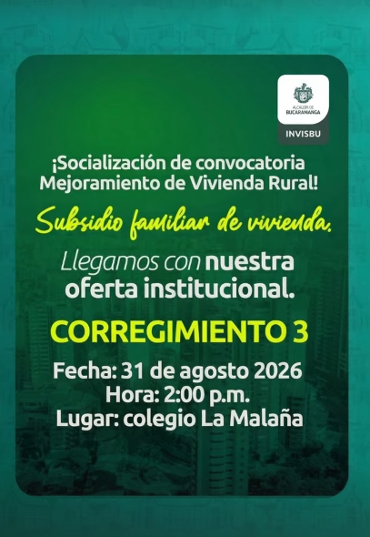 Socialización de convocatoria Mejoramiento de Vivienda Rural